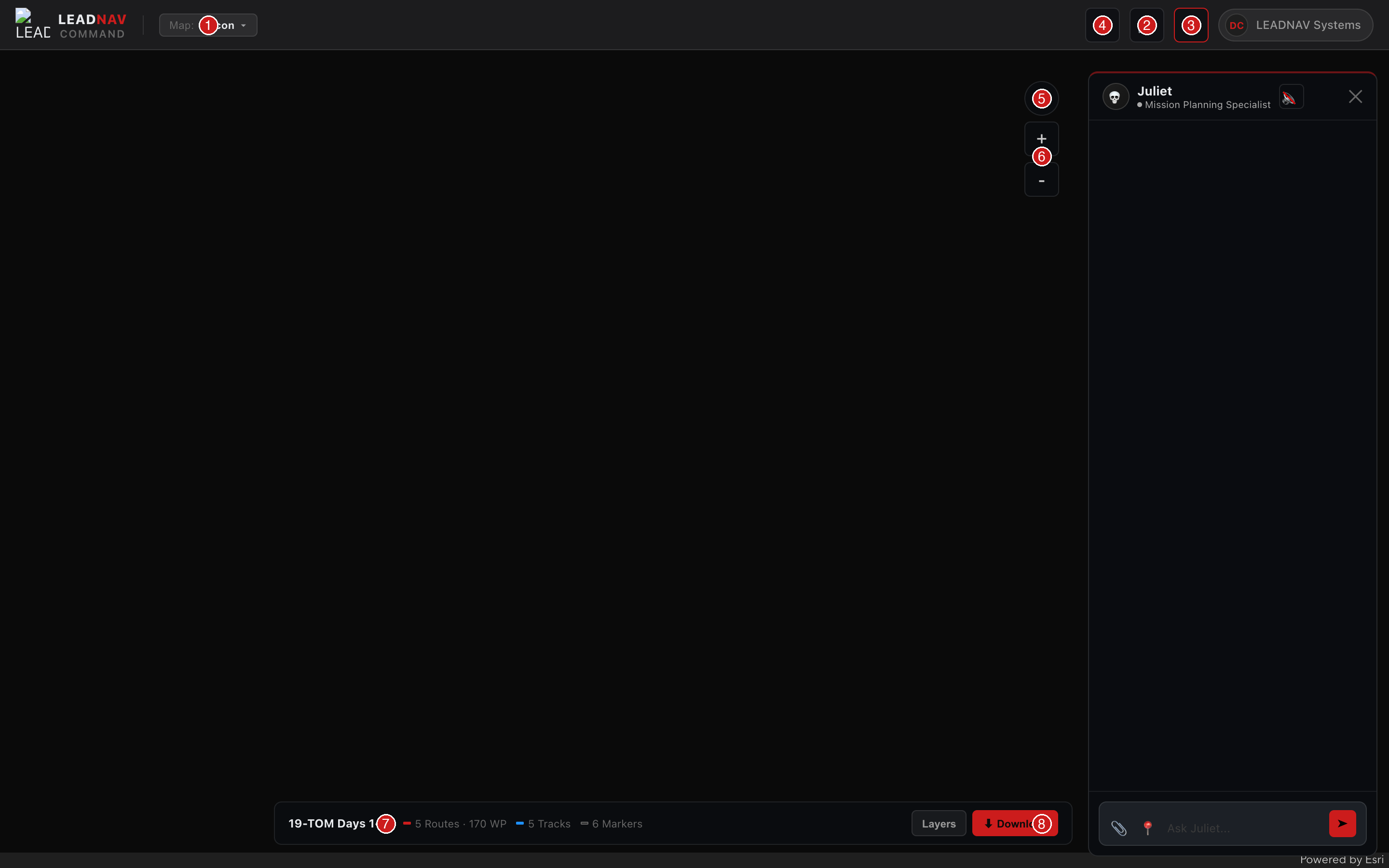 LEADNAV Command interface overview